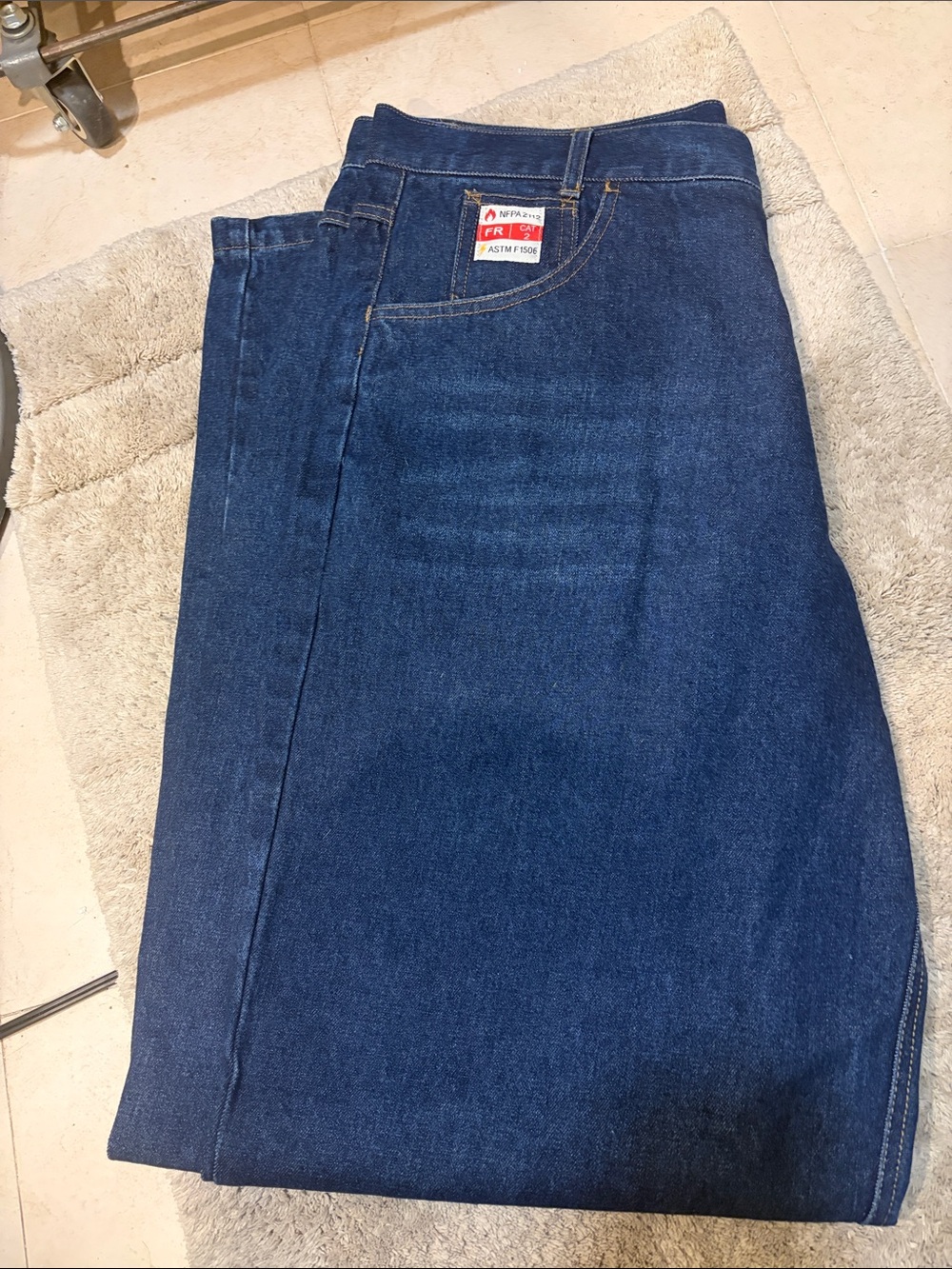 Classic Men’s Dark Blue Jeans - ifrline fireproof size 38